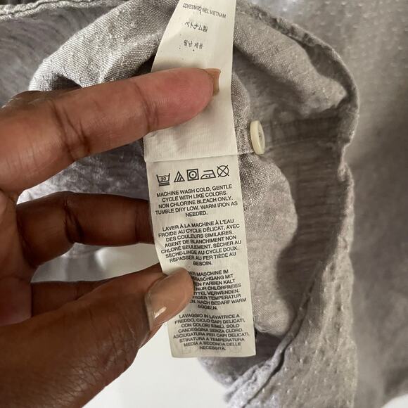 J. Crew Baird McNutt Irish Linen Mens Casual Button-Down Shirt Small - Flawed - Picture 7 of 12